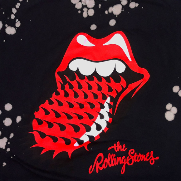 Rolling Stones Spikey Lick Bleach T-Shirt 2XL NWT - Picture 2 of 3